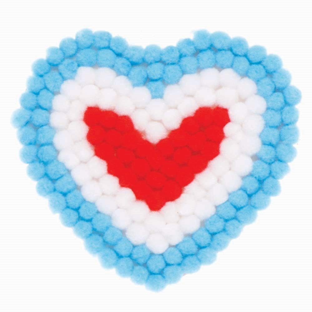 Baker Ross AX712 Heart Pom Pom Kits - Pack of 5, Creative Art and Craft Supplies for Kids to Make Decorate and Display - Image 5