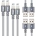 Hiway Nylon Braided Charging Cable Cord Phone Charger Compatible Phone X/Phone 8/8 Plus/ 7/7 Plus/6/6s/6 plus/6s Plus/ 5s/5c, Pad, Pod & More 4PACK 3FT&6FT (Grey)