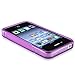 niceEshop(TM) TPU Rubber Skin Case Compatible with Apple iPhone 4, Clear Dark Purple S Shape
