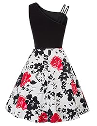 Belle Poque Vestido de mujer sexy con correa de espagueti Boho Crisscross A-Line floral