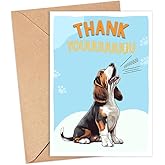 Basset Hound Dog Card, Dog Thank You Card, Cute Pun Thank You Card For Him Her, For Friends, Teacher, Boss, Coworker, Dog Lover Gift, Veterinarian Thank You Gift, Basset Hound Dog Lover