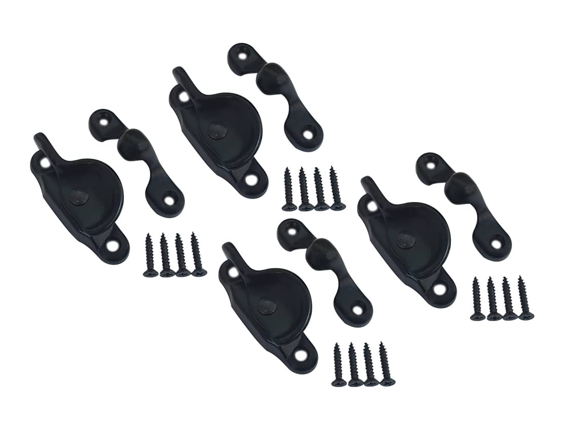 QCAA Forged Brass Sash Lock in Solid Brass, CTC 2", Matte Black, 4 Pack