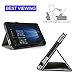 KuGi Asus Transformer Mini T102HA case, Multi-Angle Stand Slim-Book PU Leather Cover Case for ASUS 10.1” Transformer Mini T102HA-D4-GR 2 in 1 Touchscreen Laptop(Black)