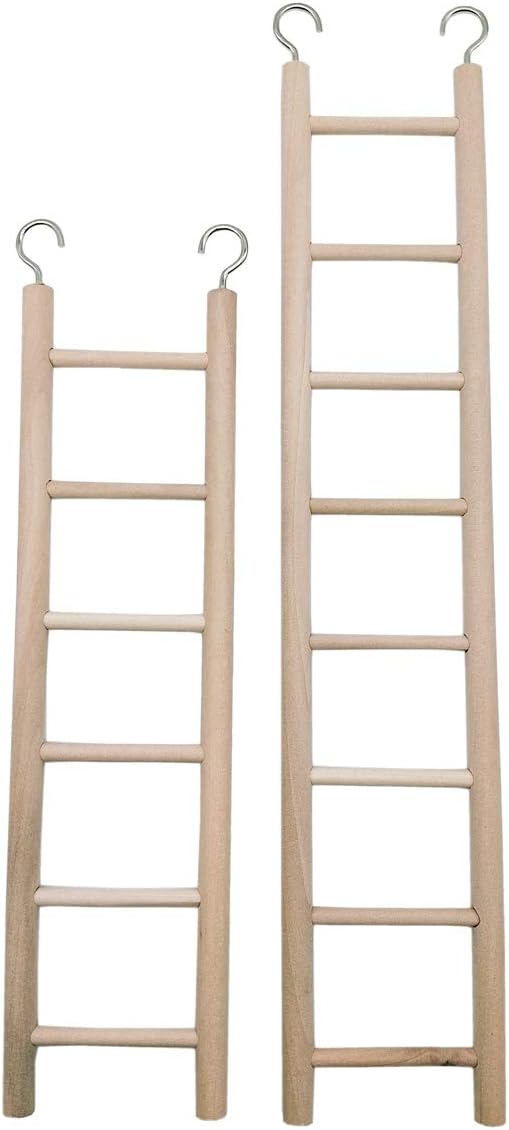lwingflyer 2pcs Wooden Ladder for Bird Parrot Ladder Climbing Toy Birdie Basics (6 Step & 8 Step) : Pet Supplies