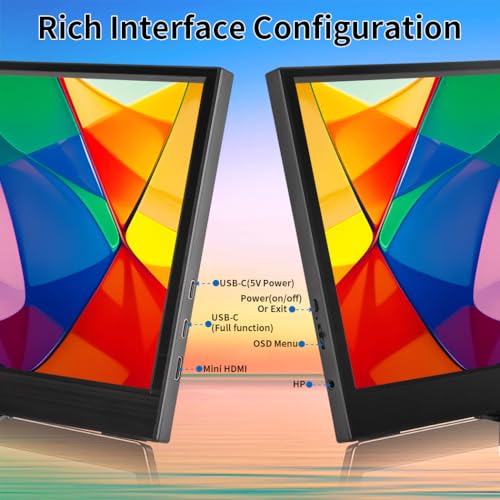 Magedok 11.6 Inch Portable Monitor, 1366x768 HD IPS Small HDMI Display, Dual USB-C, Low Power External Screen For Laptop PC Mac Switch Rasp Pi Xbox, Lightweight Second Monitor With Stand