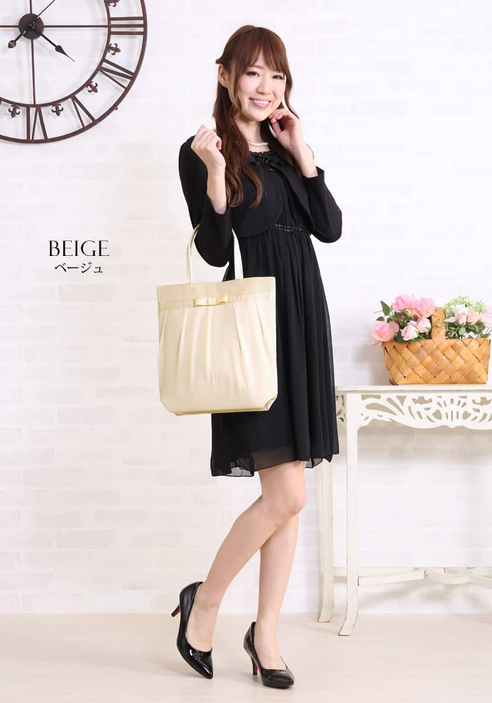 Kowei Store L102 Formal A4 Sub-Bag, Vertical Gusset, Ceremonial Occasions, Black, Formal, Chiffon Ribbon, For Exams, Weddings, Entrance Ceremonies, beige