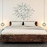 Moon Wall Decal Vinyl Sticker Decals Sun And Moon Crescent Dual Ethnic Stars Night Symbol Sunshine Bohemian Boho Home Decor Bedroom ZX2