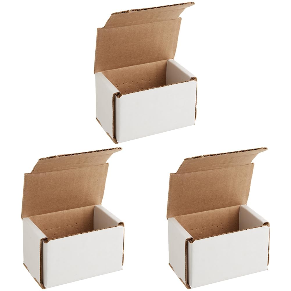 Aviditi White Corrugated Cardboard Mailing Boxes, 3 x 2 x 2 Inches, Pack of 150, Crush-Proof, for Shipping, Mailing and Storing