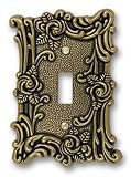 AmerTac 60TAB Amerelle Provincial 1 Toggle Wallplate, Antique Brass