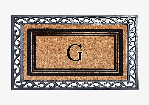 A1HC Natural Coir Monogrammed Entrance Door Mats, Durable Large Front Doormat,…