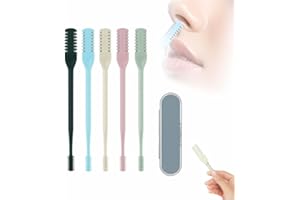 BusyLive 2 in 1 Nasal Hair Cutter, 2025 New Double Sided Nose Hair Knife, Manual 360° Rotating Nostril Hair Removal Tool Double Sided Blade with Ear Digger for Men and Women (5PCS)