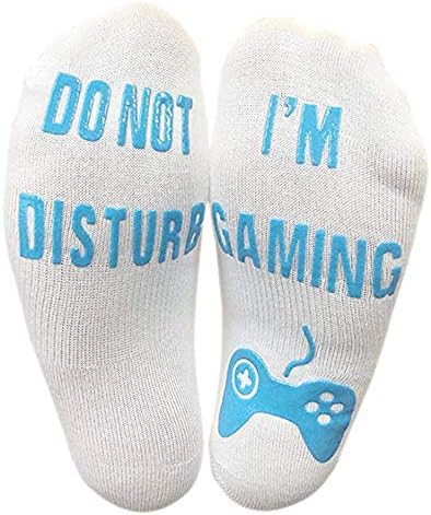 Toamen Do Not Disturb, I'm Gaming Novelty Funny Ankle Socks Christmas Sale Clearance Men Women Unisex Letter Funny Mid Calf High Socks, Great Gift For Game Lovers