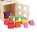 NimNik Wooden Shape Sorting Cube Classic Square Shape Sorter Baby First Blocks Shape-Sorting Toy for Early Learning for 3 Year Olds