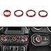 YOCTM for 2018-2023 Wrangler JL Interior Trim Kit Parts Accessories Headlight AC Switch Knob Button Decoration Cover Ring Red (Pack of 4)