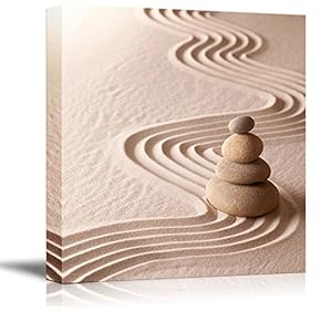 Zen Meditation Garden Relaxation and Meditation Through symplicity Harmony and balancce Gallery Wood Framed - Canvas Art Wall Art - 12" x 12"