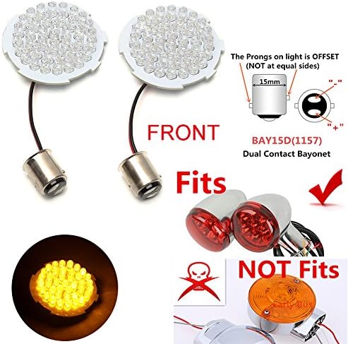 (2.2") FRONT 1157 Bullet Style Turn Signal LED fits Harley Davidson 1997-2018 Sportster XL 883 1200 Forty Eight Dyna Fatboy V-Rod Breakout Iron 883 Cross Bones Seventy Two (Amber (2.2" Front))