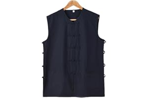 ZOOBOO Men's Cotton Sleeveless Kung Fu Vest – Traditional Chinese Martial Arts Tank Top Tai Chi Wing Chun Wushu Training Shirt