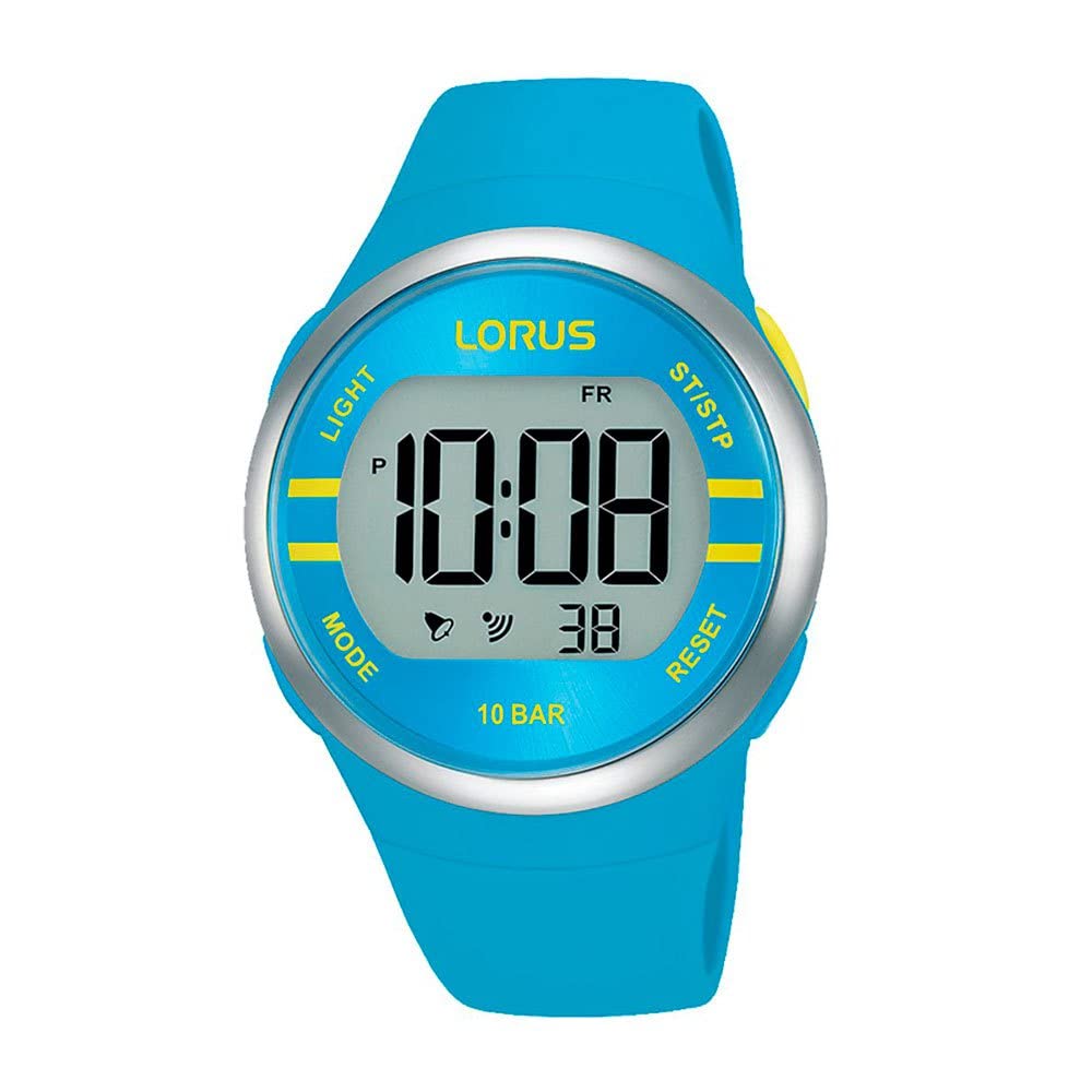 Lorus Digital Quartz Watch with Silicone Strap, Turquoise, Fashion
