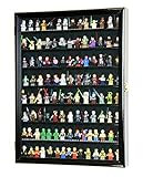 sfDisplay.com,LLC. Large 110+ Lego Men Miniatures/Legos/Minifigures/Display Case Cabinet Holder - Lockable (Black Wood Finish)