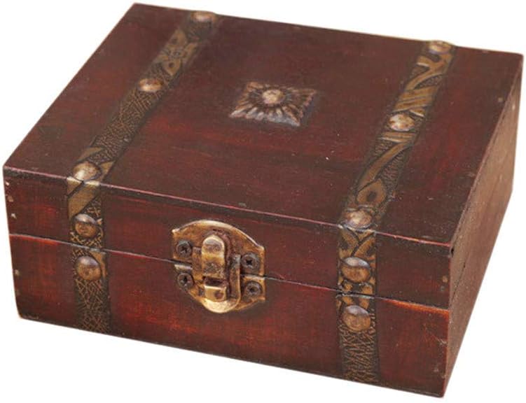 SUJING - Caja de madera para joyas, organizador de joyas, diseño vintage: Amazon.es: Hogar