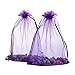 Anleolife 4x6 Purple Organza Bags/Jewelry Pouch Bags/Organza Velvet Drawstring Pouches Wedding Favors Candy Gift Bags 100pcs 10*15cm(deep purple)