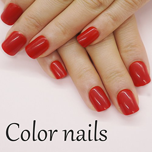 Red False Nail Tips 120 Pcs Full Cover Short Fake Nails