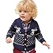 ZOEREA Toddler Unisex Baby Button-up Cotton Coat Deer Christmas Cardigan Sweater (Label 100/Age 2-3T, Navy)