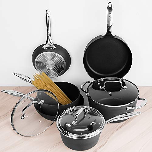 Cook Code Kingbox 10Piece HardAnodized Dishwasher Suitable Nonstick