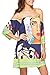 Anatoky Womens Cold Shoulder Spaghetti Strap Tribal Printed Summer Shift Dress,Pattern 8,XX-Large
