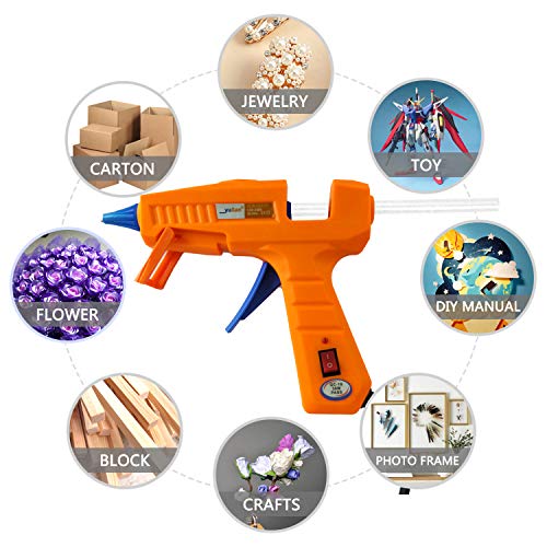 Hot Glue Gun,30W High Temp Heavy Duty Hot Melt Glue Gun Kit with 30pcs Glue Sticks(7.2'' x 0.27") for DIY Projects, Arts and Crafts, Home Quick Repairs & Sealing, Artistic Creation (Orange) - Thumbnail 3