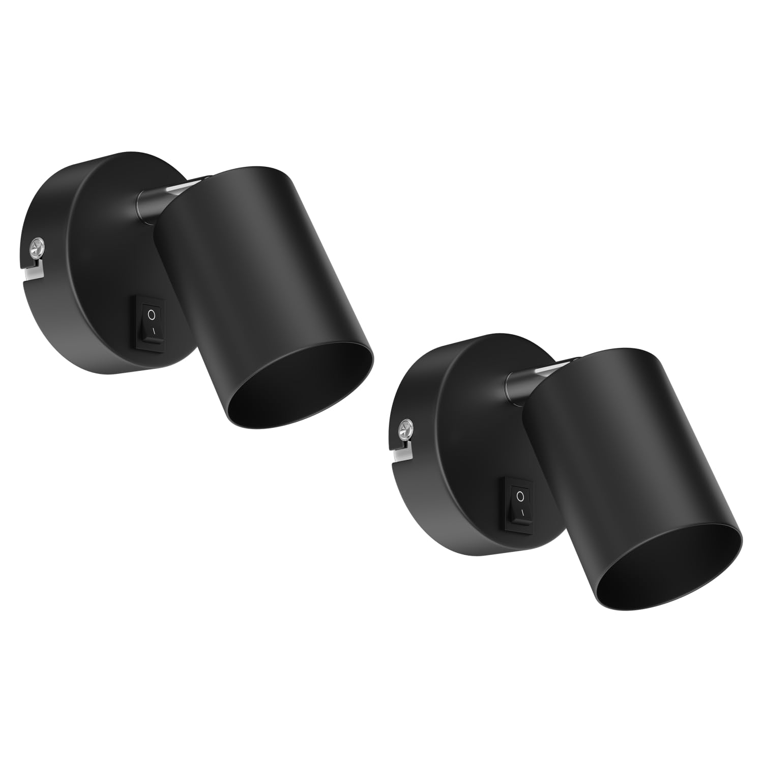 ledscom.de 2 Pieces Wall Light WAIKA, Switch, Black matt, Round, 1x GU10 max. 60W — image 1