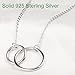 925 Sterling Silver Necklace with Interlocking Two-Circles Pendant Necklace, 16