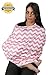 Nursing Cover Breastfeeding Cover Baby Car Seat Scarf Pink Chevron Multi use-Stroller Canopy,Shopping Cart, Swaddle, Hi-Chair. Soft Breathable Washable Baby Boy or Girl (Pink Chevron)