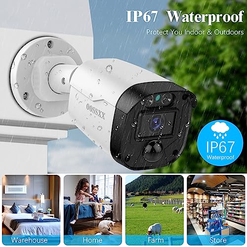 (2026 Updated) 5MP Wired Security Camera System with 8CH NVR & 10" IPS Screen, IP67 Outdoor Camera, 122° Wide Angle, Free App No Monthly Fee, Remote Control, 500GB HDD, Home Security