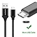 Cell Phone Micro USB Cable, EVISTR 3PACK 10FT Durable Nylon Braid Cell Phone Charging Cable USB 2.0 A Male to Micro B Sync Data Cable Cord Compatible with Samsung Note 5, 4, 3, Moto Android Phone