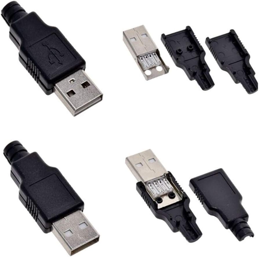 F Mingnian Tool 5pcs Usb 2 0 Type A Male Female Usb 4 Pin Plug Socket Connector With Black Plastic Cover Type A Diy Kits Color Female Size 1pcs Business Industry Science Pneumatic