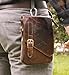 Le'aokuu Mens Genuine Leather Coffee Fanny Small Messenger Shoulder Satchel Waist Bag Pack