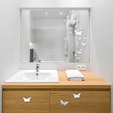 SwirlColor Butterfly Mirror Wall Stickers 36pcs Acrylic 3D Silver view 9