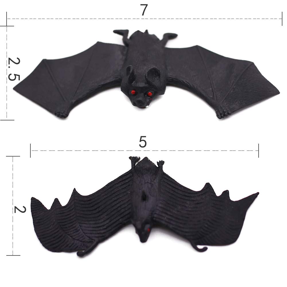 12PCS Halloween Bats,Rubber Hanging Bats for Halloween Party,April Fool\'s Day,Haunted House Decoration