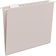 Smead Colored Hanging File Folder with Tab, 1/5-Cut Adjustable Tab, Letter Size, Gray, 25 per Box (64063) (Pack of 1)