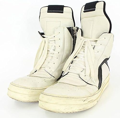 Amazon リックオウエンス Rick Owens Geobasket ジオバスケット サイドジップハイカットスニーカー 43 ホワイト ブラック 中古 Rick Owens リックオウエンス スニーカー