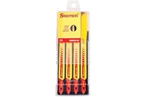 Starrett BU418-20 Bi-Metal Unique Unified Shank Multi Purpose Wood and Metal Cutting Jig Saw Blade, Regular Tooth, 0.040-inch Thick, 18 TPI, 5-inch Length x 3/8-inch Width (Pack of 20)