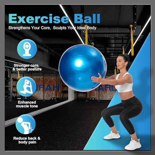 POKYGO Pelota de Ejercicio,75cm Pelota para Pilates y Yoga de Estática,Antiexplosión Antideslizante Pelota de Gimnasia, para Casa y Gimnasio,Deportivo Entrenamiento,Incluye Bomba de Aire