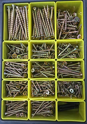 Site-Case Interior Wood Screw Kit Contains 805 Screws in 8 Popular Sizes by Velocity