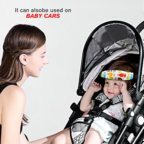 Pack of 2, Baby Kids Safety Head Support Band and Toddler Car Seat Neck Relief, Adjustable Car Seat Sleeping Head Support Strap, Offers Protection and Safety for Children (Blue Bear + Yellow Owl) - Thumbnail 7