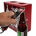 Lily's Home Wine Cork and Beer Cap Holder and Beer Cap Holder Shadow Box with Magnetic Bottle Opener and Corkscrew, Wood and Glass Box Makes the Ideal Gift for the Happy and Hydrated Drinker, Red