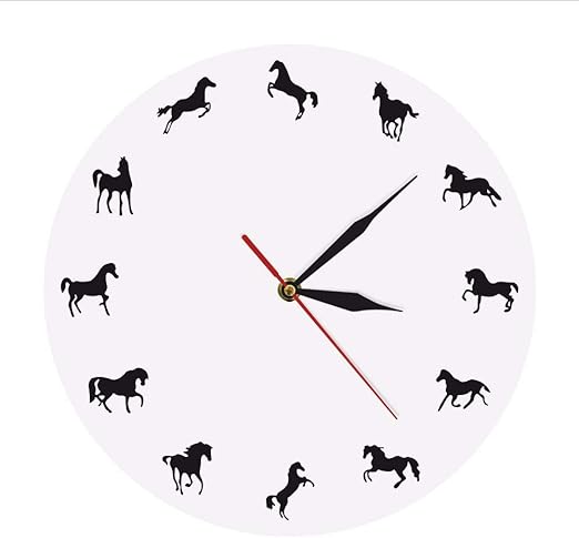 Lllyzz Silueta Del Caballo Reloj De Pared Entrenamiento Del