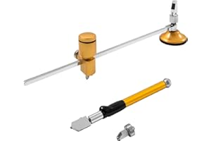 IYUANWH Circular Glass Cutter, Polished Metal Compass Circle Glass Cutting Tools, 360° Cutter Head, 1/8 to 1/2 Thickness, Versatile for Cutting Glass, Mirrors, Stained Glass