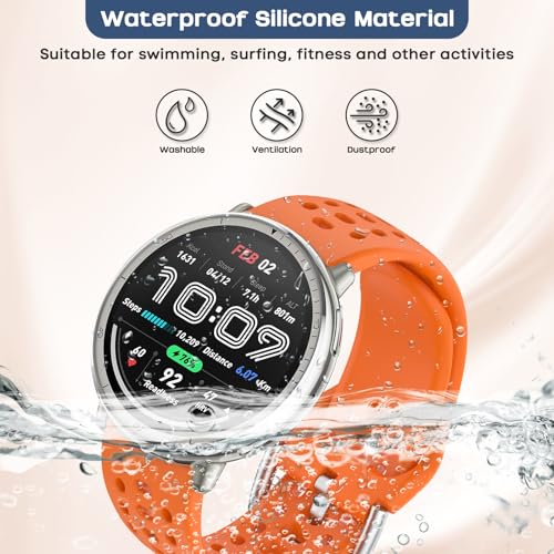 CHULN 6 Pezzis Cinturino per Amazfit Active 2/Active/Active 3 Premium/Garmin Vivoactive 5/Amazfit GTS/GTS 2/2 Mini, 20mm Regolabile Sportiva Cinturino in Silicone Morbido di Ricambio per Smartwatch.