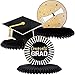 Juvale 3-Pack Black and Gold Honeycomb Graduation Centerpieces, Table Party Decorations, 3 Designs